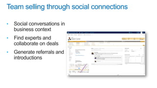 Team selling through social connections
•
•
•

 
