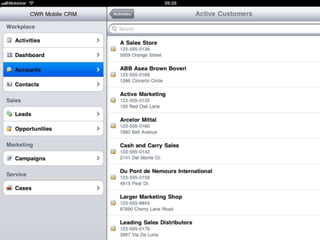 Microsoft Dynamics CRM dashboards on iPad