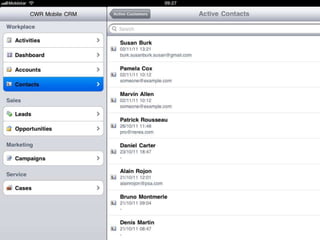 Microsoft Dynamics CRM dashboards on iPad
