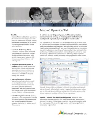 Microsoft Dynamics CRM HealthCare