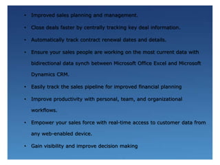 Improved sales planning and management.