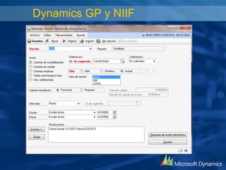 Dynamics GP y NIIF
 