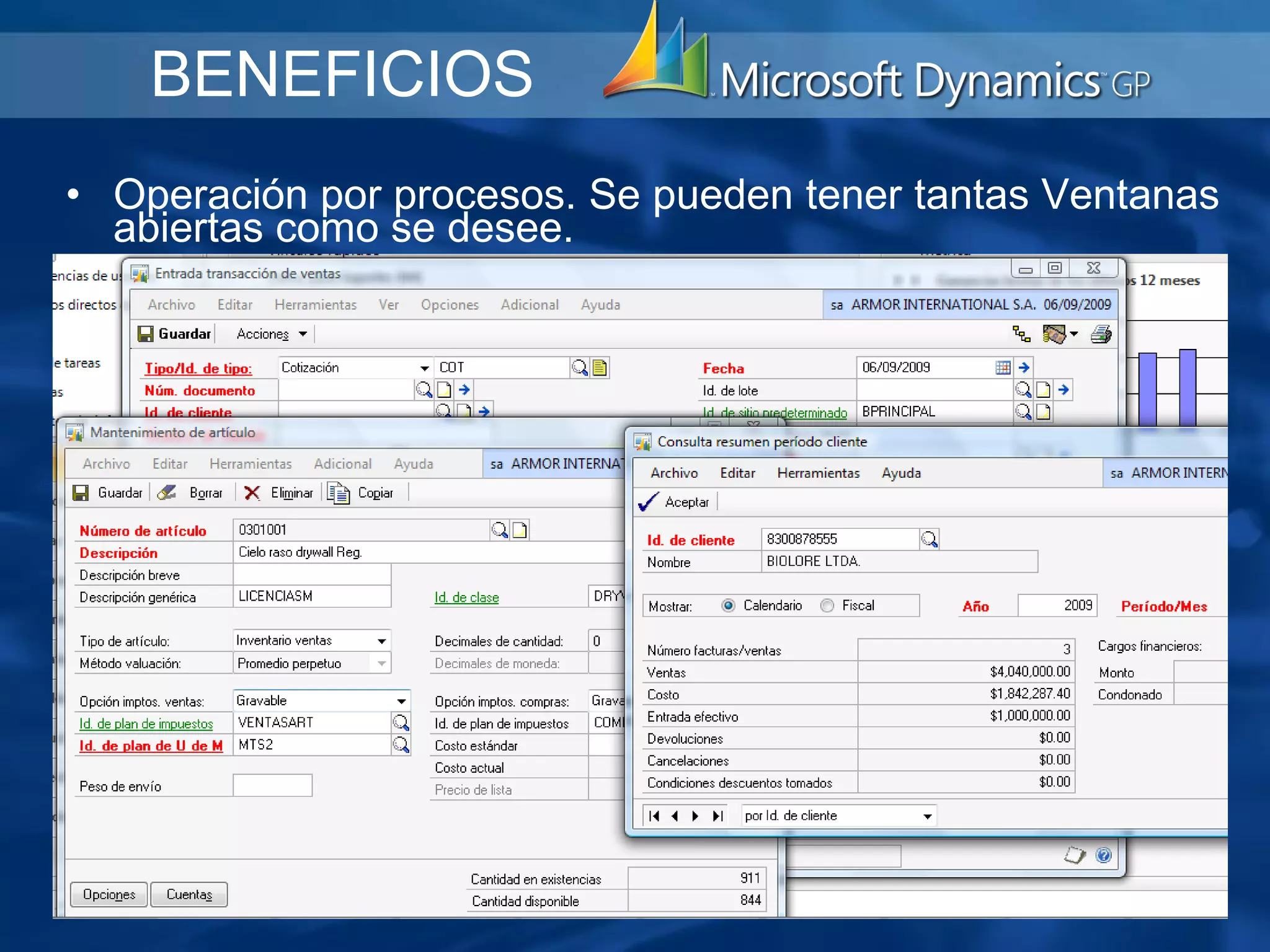   Operación por procesos. Se pueden tener tantas Ventanas abiertas como se desee. BENEFICIOS 