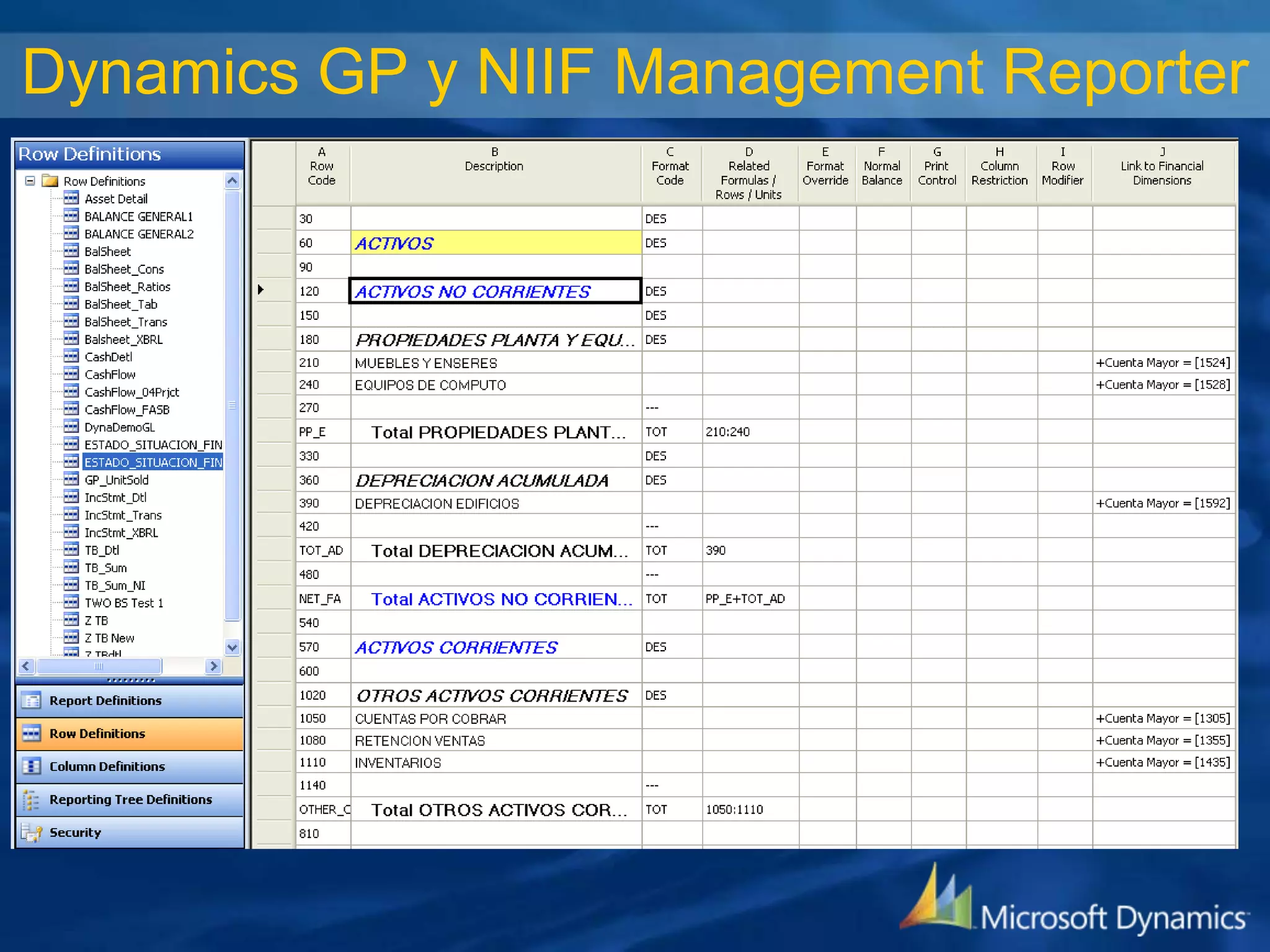 Dynamics GP y NIIF Management Reporter

 