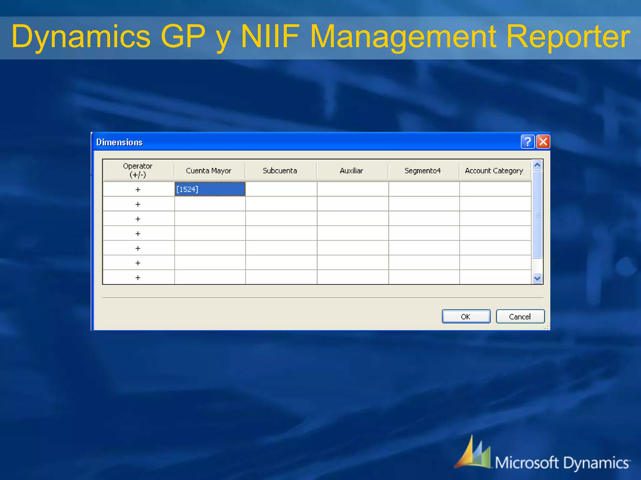 Dynamics GP y NIIF Management Reporter

 
