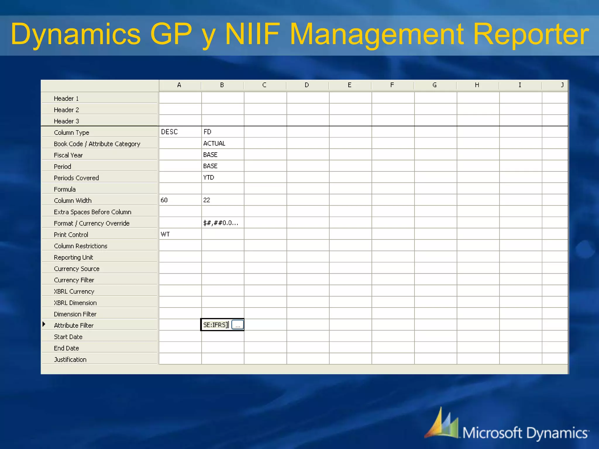 Dynamics GP y NIIF Management Reporter

 
