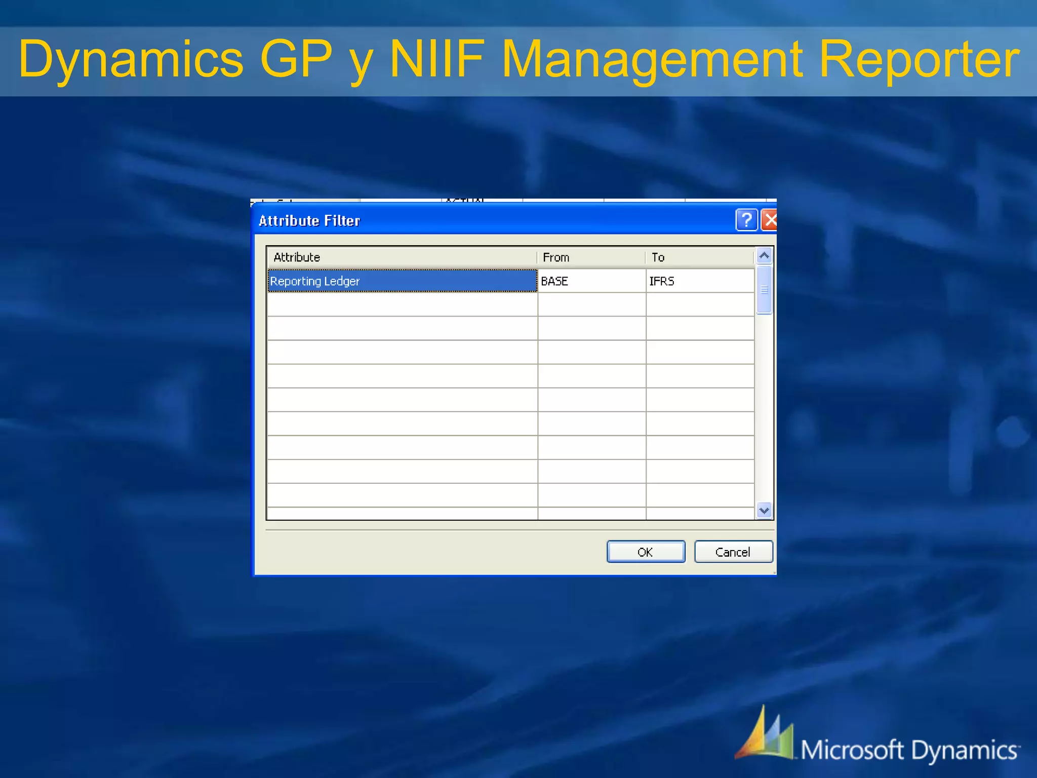 Dynamics GP y NIIF Management Reporter

 