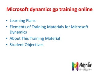 Microsoft dynamics gp training | PPTX