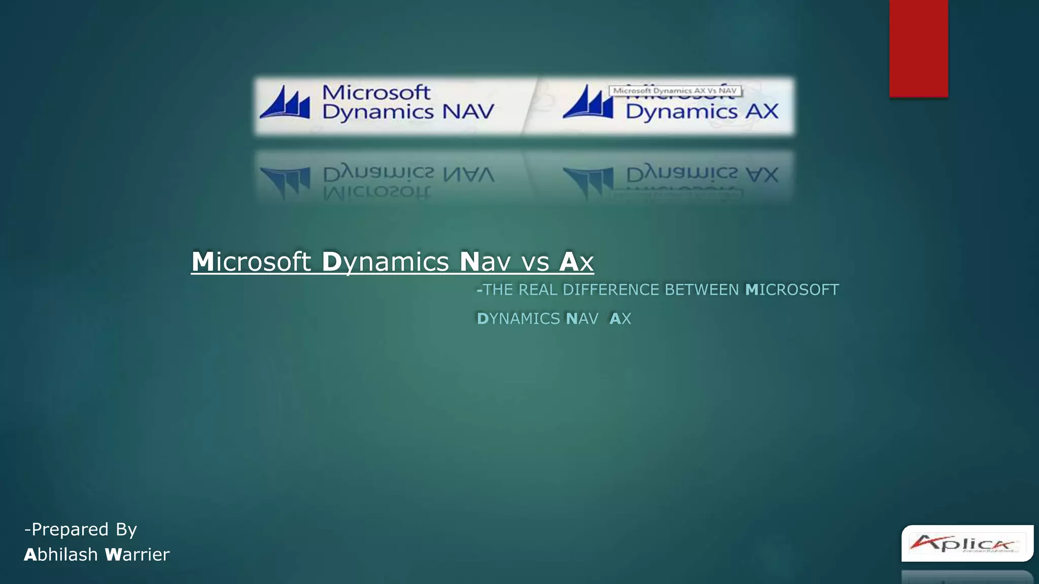 Microsoft Dynamics Nav vs Ax PPT