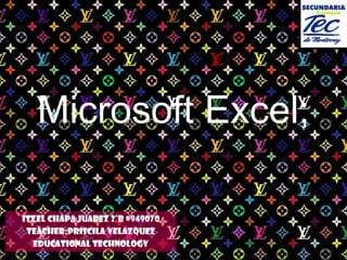 Microsoft Excel; Itzel Chapa Juarez 2°b #949070 Teacher:PriscilaVelazquez EDUCATIONAL TECHNOLOGY 