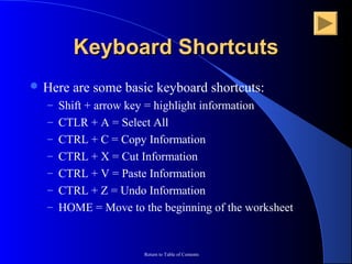 Microsoft excel training module | PPT