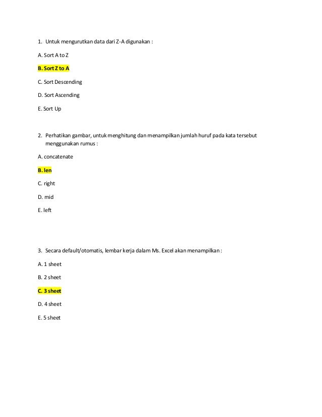 contoh ujian microsoft excel 2007 contoh microsoft excel