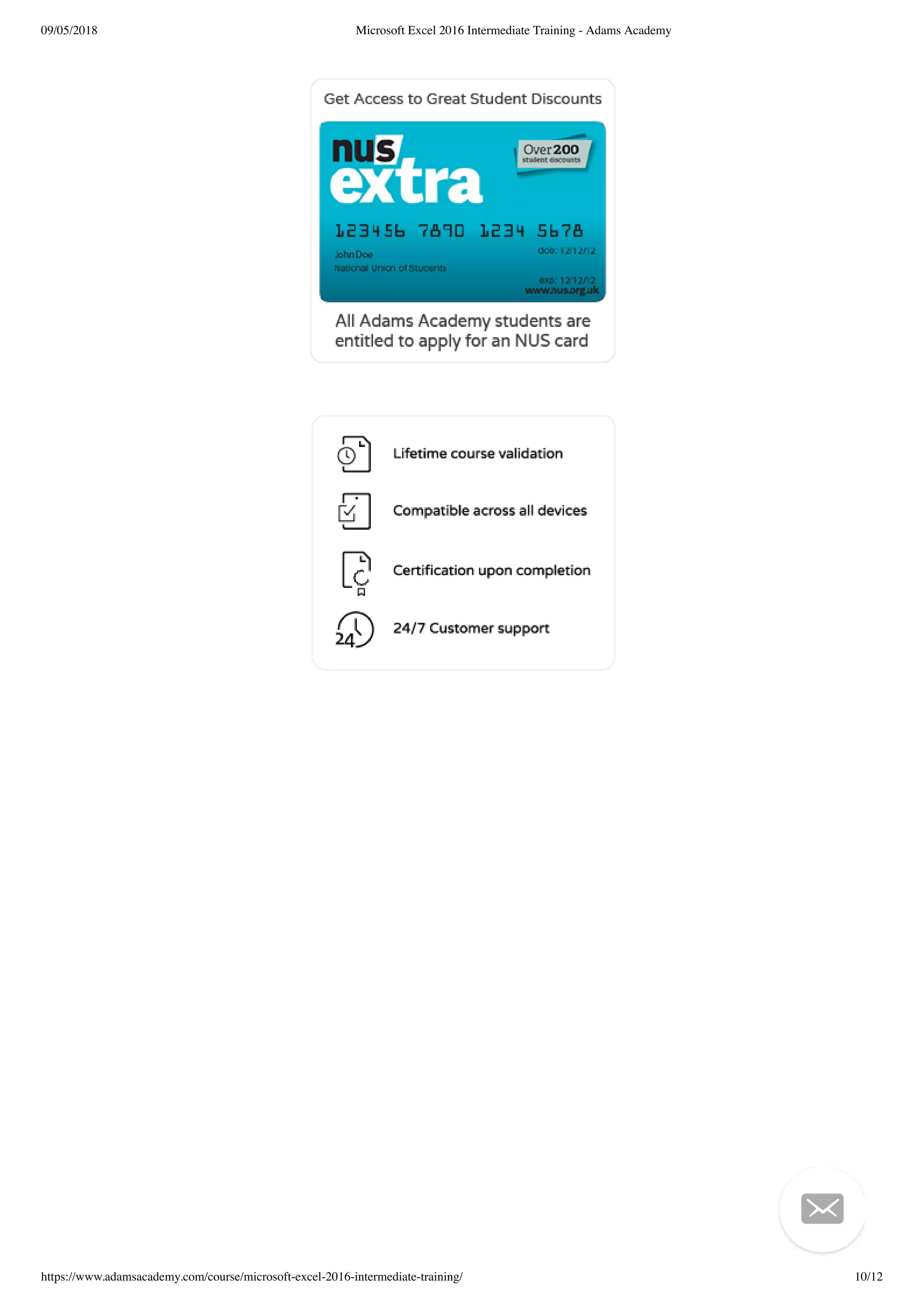 09/05/2018 Microsoft Excel 2016 Intermediate Training - Adams Academy
https://www.adamsacademy.com/course/microsoft-excel-2016-intermediate-training/ 10/12

 