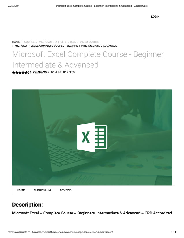 Microsoft excel complete course beginner, intermediate & advanced ...