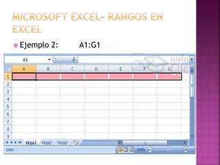  Ejemplo 2: A1:G1
 