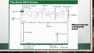 Which part is the same 
as MS Word 2013 
Screen? 
 