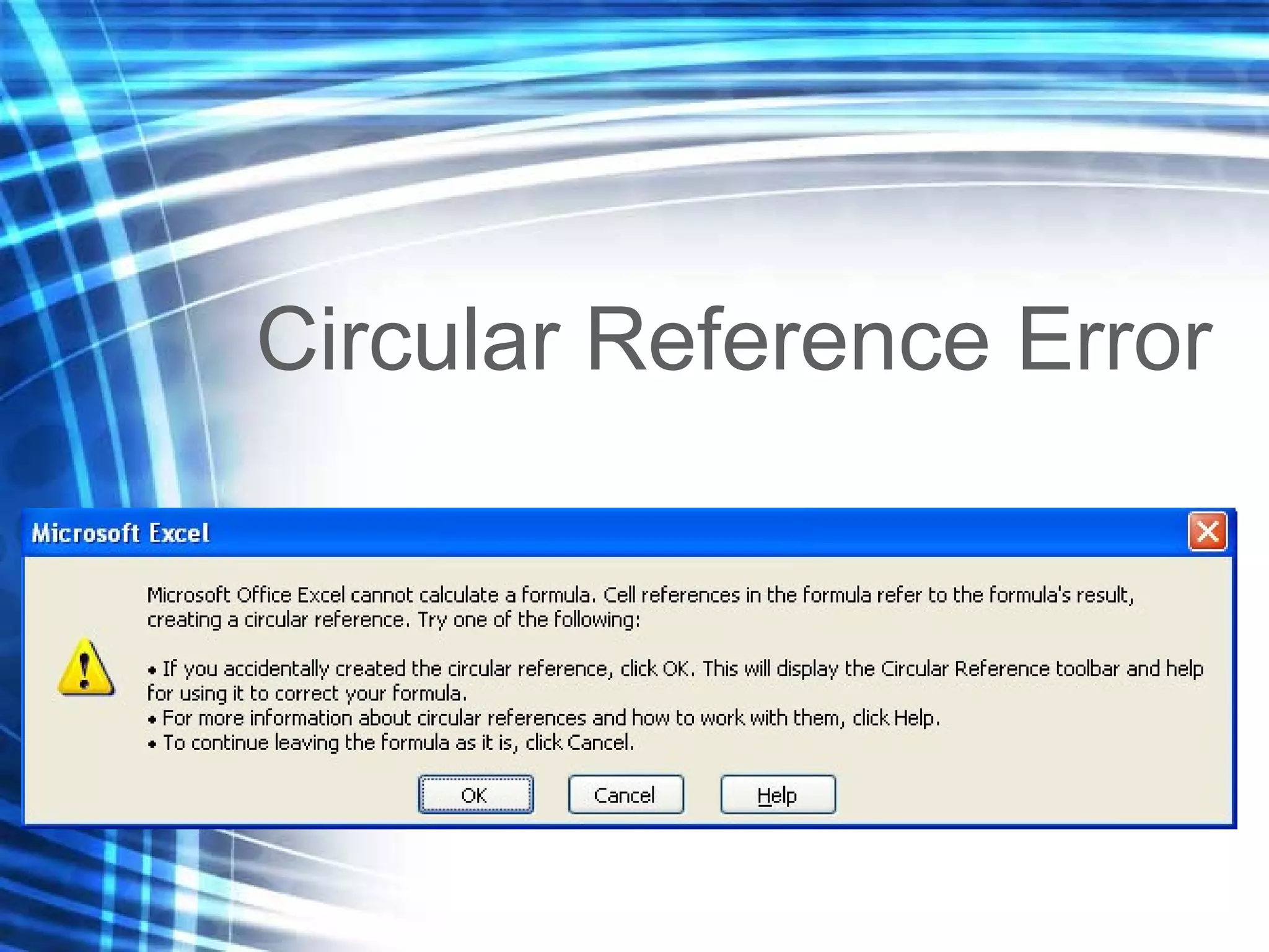 Circular Reference Error 