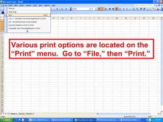 Various print options are located on the “Print” menu.  Go to “File,” then “Print.” 