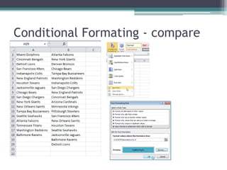 Conditional Formating - compare
 