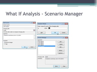 What If Analysis - Scenario Manager
 