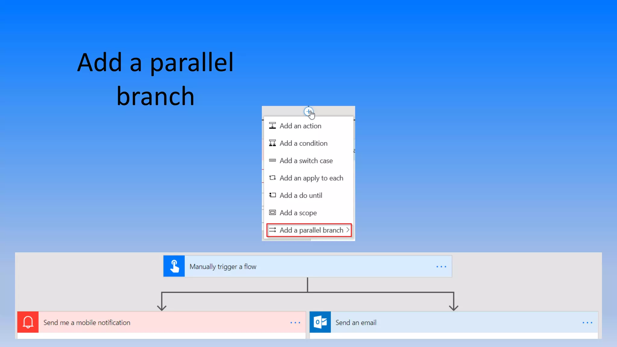 Add a parallel
branch
 