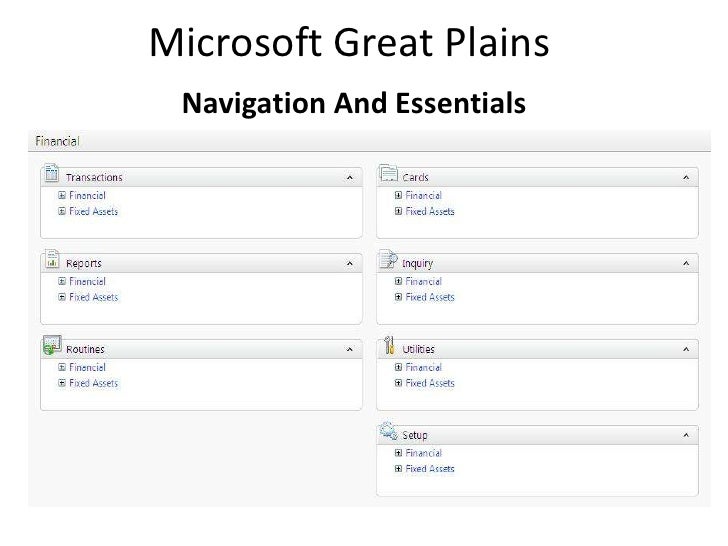 Microsoft Dynamics Great Plains Navigation