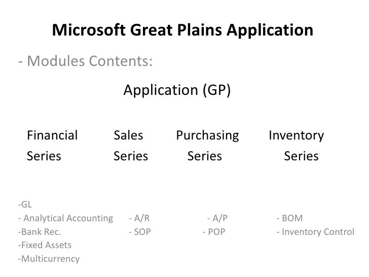 Microsoft Dynamics Great Plains Navigation