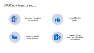 SPMT new features recap
 