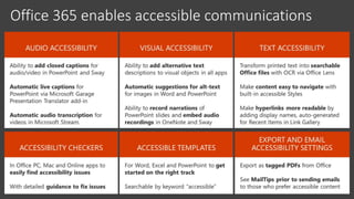 Office 365 enables accessible communications
 
