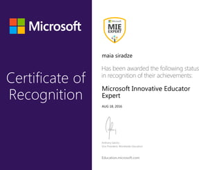 Microsoft innovative educator expert Slide 1