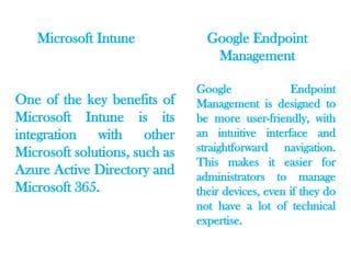 Microsoft Intune vs Google Endpoint Management A Comprehensive ...