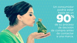 Un consumidor
podría estar  
hasta en un
 
 
de su proceso  
de decisión  
de compra antes
de contactar  
a una marca.
90%
 