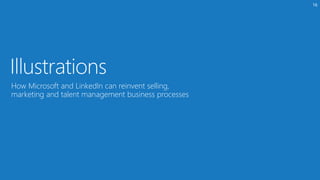 How Microsoft and LinkedIn can reinvent selling,
marketing and talent management business processes
16
 