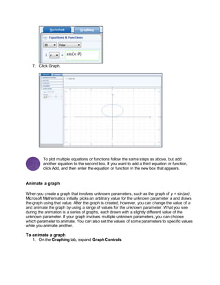 Math Graphics Step By Step Microsoft mathmatics step-by-step_guide | DOCX
