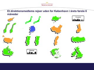 Et direktionsmedlems rejser uden for København i årets første 6
måneder
 