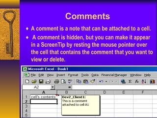 Screentip Comment Microsoft office 2000 presentation | PPT