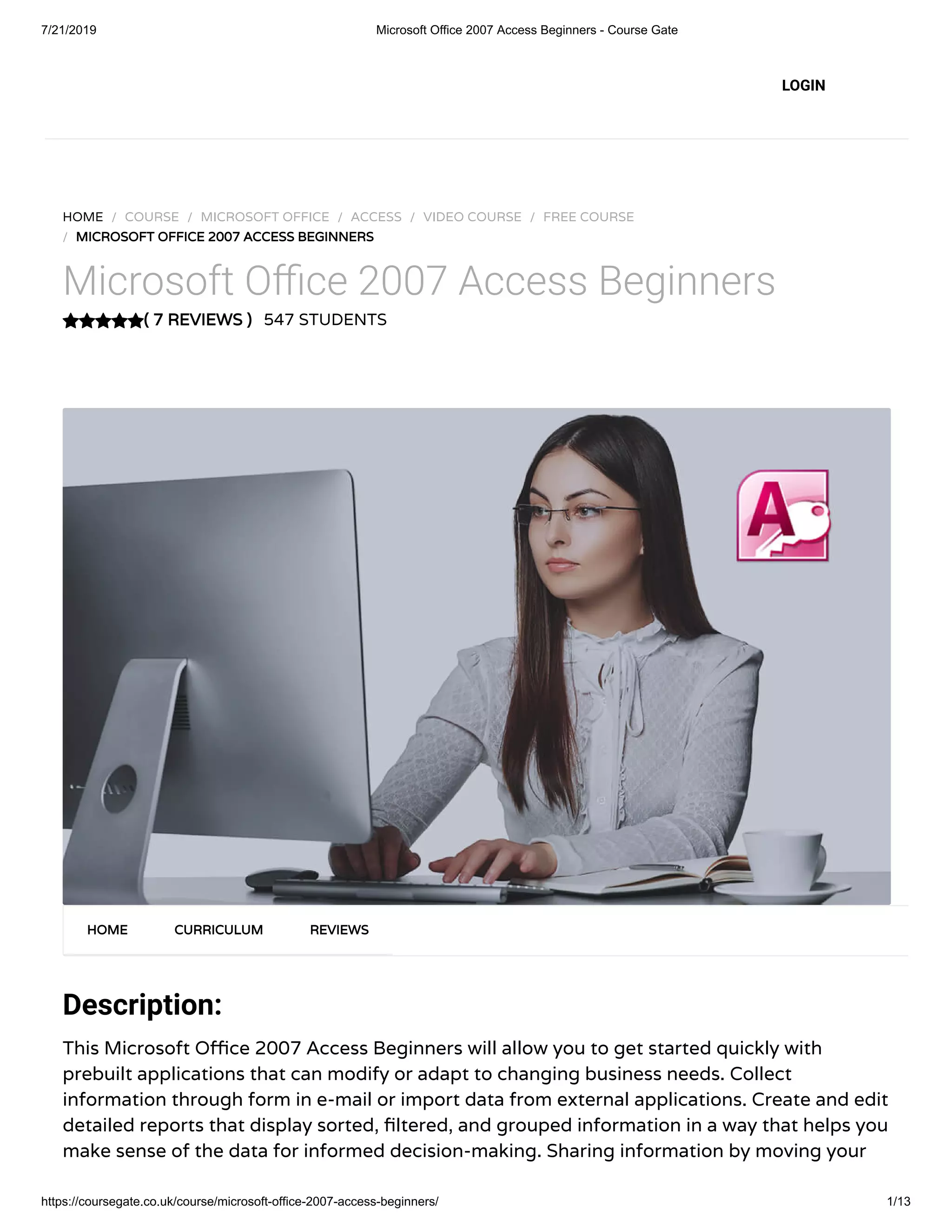 Microsoft office 2007 access beginners - course gate | PDF