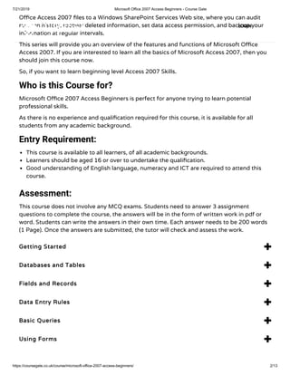Microsoft office 2007 access beginners - course gate | PDF
