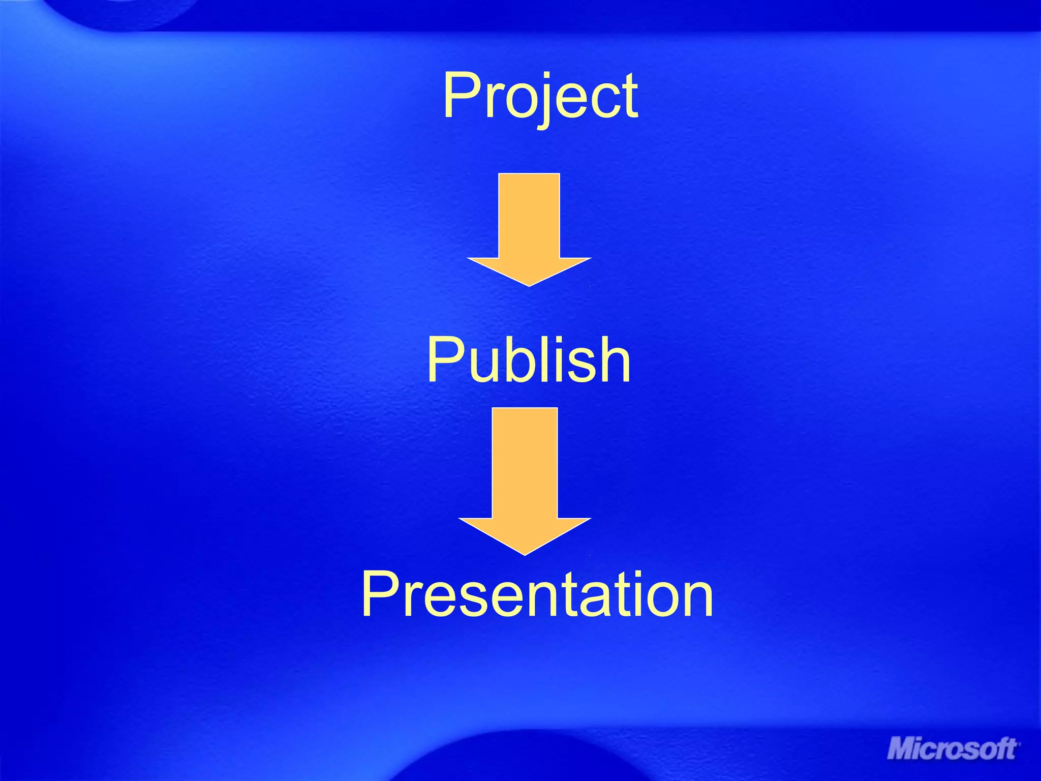 Project
Publish
Presentation
 