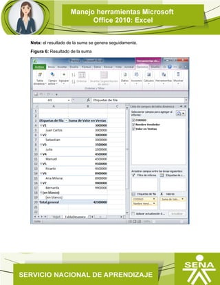 Nota: el resultado de la suma se genera seguidamente.
Figura 6: Resultado de la suma
 