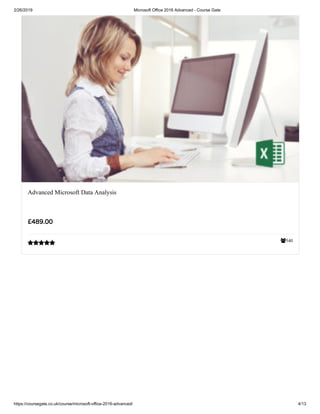 Microsoft office 2016 advanced course gate | PDF