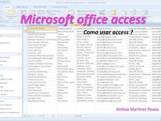 Microsoft office access
Como usar access ?

Ainhoa Martinez Povea.

 