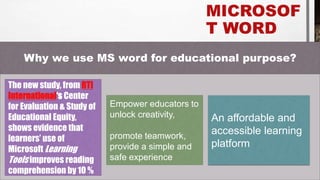 Microsoft office Ms word powerpoint | PPTX