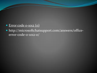 Microsoft office error code | PPTX