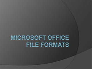 Microsoft office File Formats 
