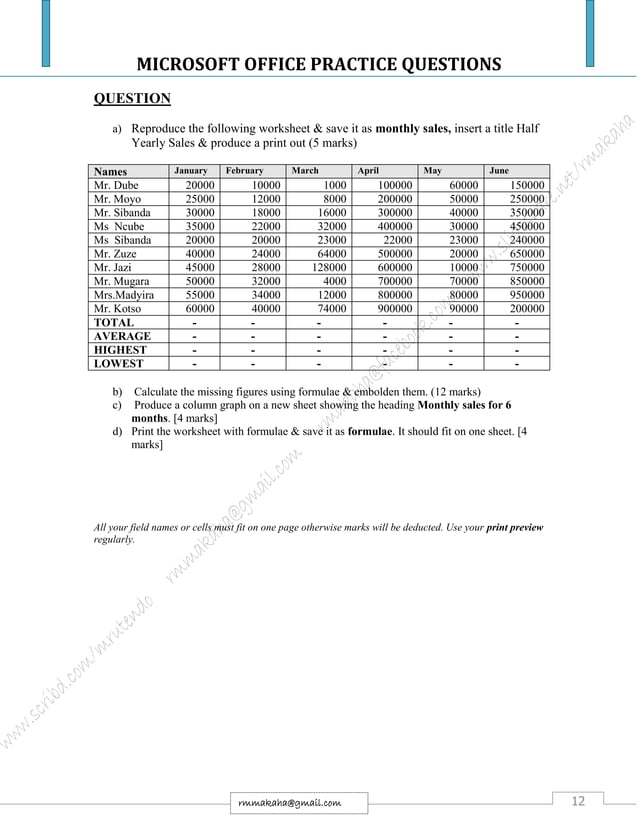 Microsoft Office: Practice Questions | PDF