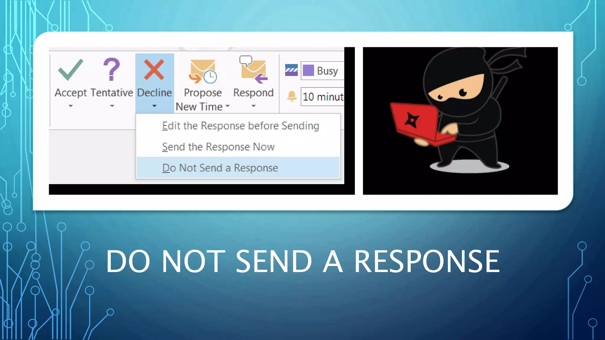 DO NOT SEND A RESPONSE
 