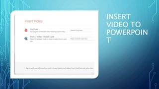 INSERT
VIDEO TO
POWERPOIN
T
 