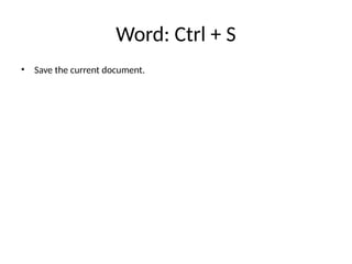 Microsoft Office Shortcut keys part 1 (20 use full items) | PPTX