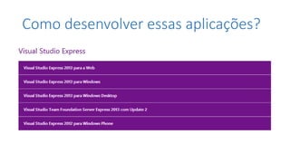 Como desenvolver essas aplicações?
 